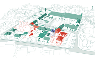 Dessin de situation de la Ferme de Contin à Paray-Vieille-Poste.